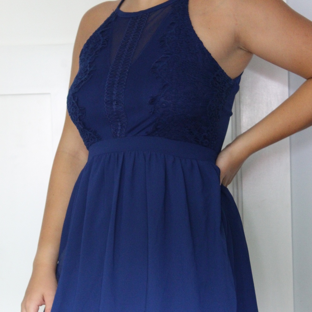 Blue Halter Dress